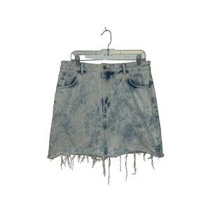 Topshop Acid Washed Jean Skirt US 10 euc
